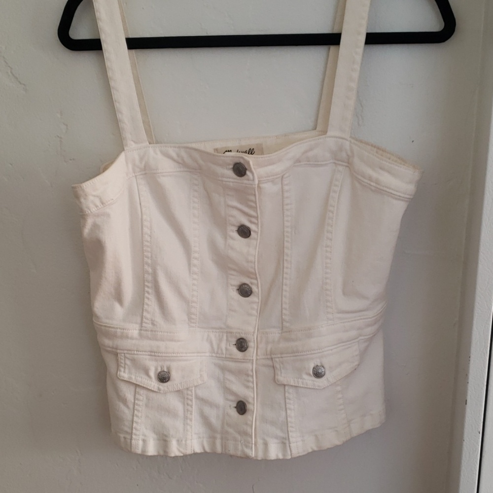 Button Up White Tank